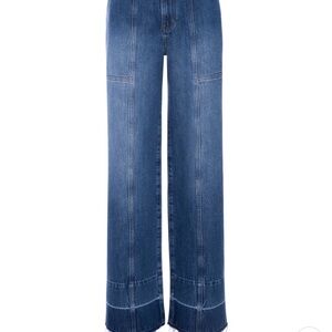 NWT Frame Denim Braided Waistband Wide Leg Jeans